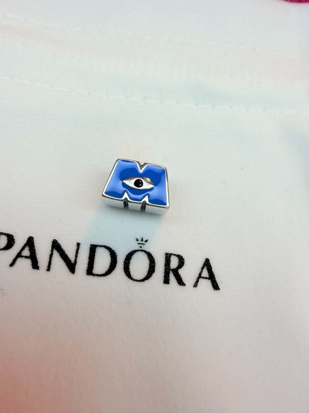 Pandora Blue Enamel 'M' Eye Letter Charm